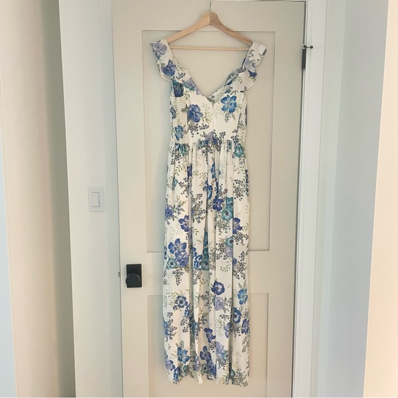Amanda Uprichard Wren Cotton Floral Print Cold Shoulder Maxi Dress size S - Picture 3 of 6